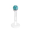 Semi-Precious Turquoise Bioplast Push-In Labret Monroe