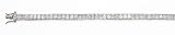 4mm Princess Cut Cubic Zirconia Cz Rhodium Bracelet