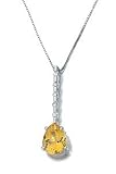 9ct Citrine & Diamond Pendant