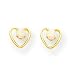 14k 3mm Opal BirthStone Heart Earrings