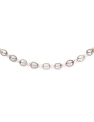 36 Inch Pink and White Cultured Freshwater Pearl Necklace