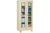 Mobile Easy View Storage Cabinet Assembled 46x18x78 - Putty