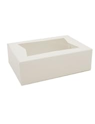 BISS: Southern Champion Tray 24003 Paperboard White Window Bakery Box, 8" Length x 5-3/4" Width x 2-1/2" Height (Case of 200) - Southern Champion Tray, LP