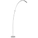 Brightech - Sparq LED Arc Floor Lamp - Curved, Contemporary Minimalist Lighting Design - Warm White Light - Silver