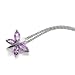 Nine Carat White Gold Amethyst Butterfly Pendant and Necklace