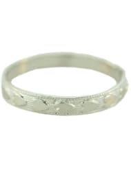 14k White Gold Hearts Childrens Ring