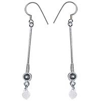 Silver Dangling Earrings Handmade Jewelry 3 inches (ers238)