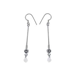 Silver Dangling Earrings Handmade Jewelry 3 inches (ers238)