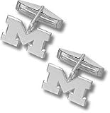 Sterling Silver UNIV OF MICH M POLISHED 1/2 CUFF LINK