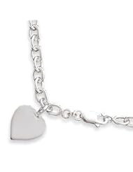 Sterling Silver Heart Charm Necklace QG1438-18"