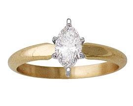 Childrens Toyshop  Jewelry : 1/4 ct.tw Marquise Diamond Solitaire Ring in 18k Yellow Gold