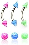 Wild U.V. Spike Swirl Curved Barbell