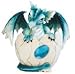 George S. Chen Imports SS-G-71469 Blue Baby Dragon in Eggshell with Gem Figurine, 4.5