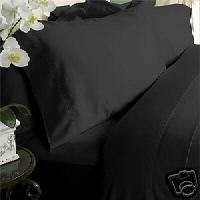SOLID Black 550 Thread Count Full/Queen Duvet Cover Set 100 % Egyptian Cotton 3pc comforter cover set button enclosure