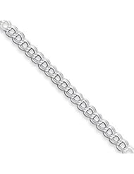 Sterling Silver Double Link Charm Bracelet QCH100-8"