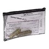 (Price/EA)Zipper Coin Bag, Water-Resistant, Vinyl, 11'x6', Clear