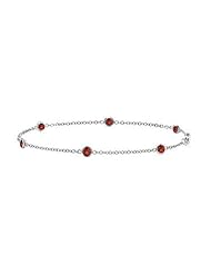Garnet Bracelet By The Yard Bezel set in 14K White Gold with Total weight 0.60 Carat in 7 Inch
