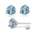 0.50 Ct Aquamarine Stud Earrings in Platinum