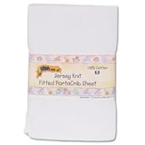 Kids Line Jersey Knit Fitted Porta Crib Sheet - White