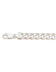 CleverSilvers 8 Inch 220 Beveled Curb Chain Bracelet