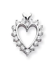 Ann Harrington Jewelry 14k White Gold 1.44 Ct Tw Diamond Heart Pendant