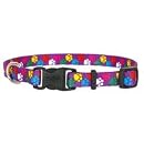 Medium Adjustable Designer Collars - MEDIUM COLLAR RED W/PAWS