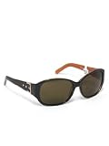LIZ CLAIBORNE Black Oval Sunglasses Metal Buckle Embellishment on Arms 81382 - B0017ZD5CW