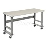 48 X 30 Mobile Esd Square Edge Work Bench- Adjustable Height - 1-1/4" Top