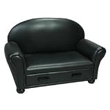 Giftmark Upholstered Couch w/ Drawer Color: Black
