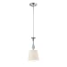 Quoizel PL1508C Park Lane 1 Light Mini Pendant, Polished Chrome and White Fabric Shade