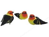 Accent Design Floral and Garden Accents Medium Bird Warbler 2 3/4 Black/Orange/Yellow/Brown
