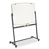 Mobile Reversible Easel with 2-Sided Total Erase Marker Board, 4'x3', Graphite QRT3431TE