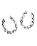 Sterling & CZ Horseshoe Post Earrings