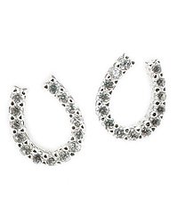 Sterling & CZ Horseshoe Post Earrings