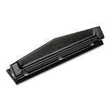Master 30FB Ten-sheet three-hole punch, 9/32 dia. hole, steel, black