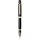 Sheaffer Valor Fountain Pen, 22k Gold Plate Trim with Cartridges, Black Acrylic Finish (SH/9350-0)