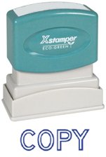 Xstamper One-Color Title Message Stamp, "Copy, " Pre-Inked/Re-Inkable, Blue (1006)