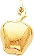 14K Gold Puffed Apple Charm