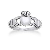 Sterling Silver Celtic Claddagh Wedding Band Ring Size 9(Sizes 4,5,6,7,8,9,10,11,12,13,14,15)