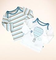 2 Pack Pure Cotton Balloon Striped T Shirts