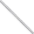Sterling Silver 2mm D-Cut Franco Chain Necklace - 20 Inch - Lobster Claw