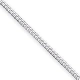 Sterling Silver 2mm D-Cut Franco Chain Necklace - 20 Inch - Italian