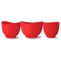 iSi Basics FlexibleSilicone Mixing Bowls, Set of 3, 1 QT, 1.5 QT, 2 QT, Red