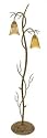 Shant Collection Rustic bronze Double Floor Lamp with Hand Blown Glass