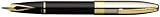 Sheaffer Legacy Heritage Fountain Pen, Black Onyx Lacquer Finish Barrel, Chased Pall Plate Cap, 22k Gold Plate Trim with Cart (SH/9030-0)