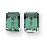 14k White Gold 9x7mm Emerald Cut Mount St. Helens earring XE68WMS