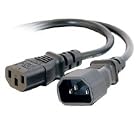 C2G / Cables to Go 03141 18 6 feet/1.82 Meters AWG Computer Power Cord Extension IEC320C13 to IEC320C14  Black