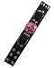 Outer Rebel Fashion Wristband Bracelets- Black with Pink Pentagram on Round Metal Plate
