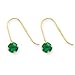14k Gold Synthetic Emerald (May) Dangle Earrings title=