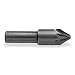 KEO 55072 High-Speed Steel Single-End Countersink, Uncoated (Bright) Finish, 6 Flutes, 100 Degree Point Angle, Round Shank, 1/2" Shank Diameter, 1-1/4" Body Diameter